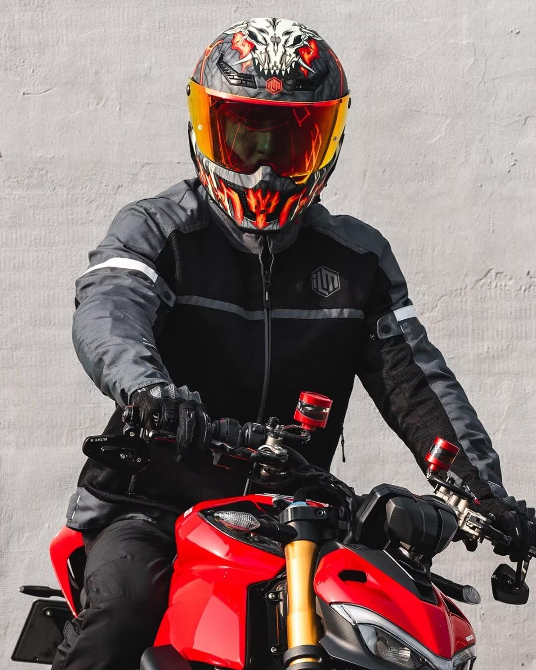 ILM Motorcycle Riding Jacket with Mesh CE Armor and Detachable Thermal Liner Dual Sport All Season for Men Model JAM1(Grey,X-Large)