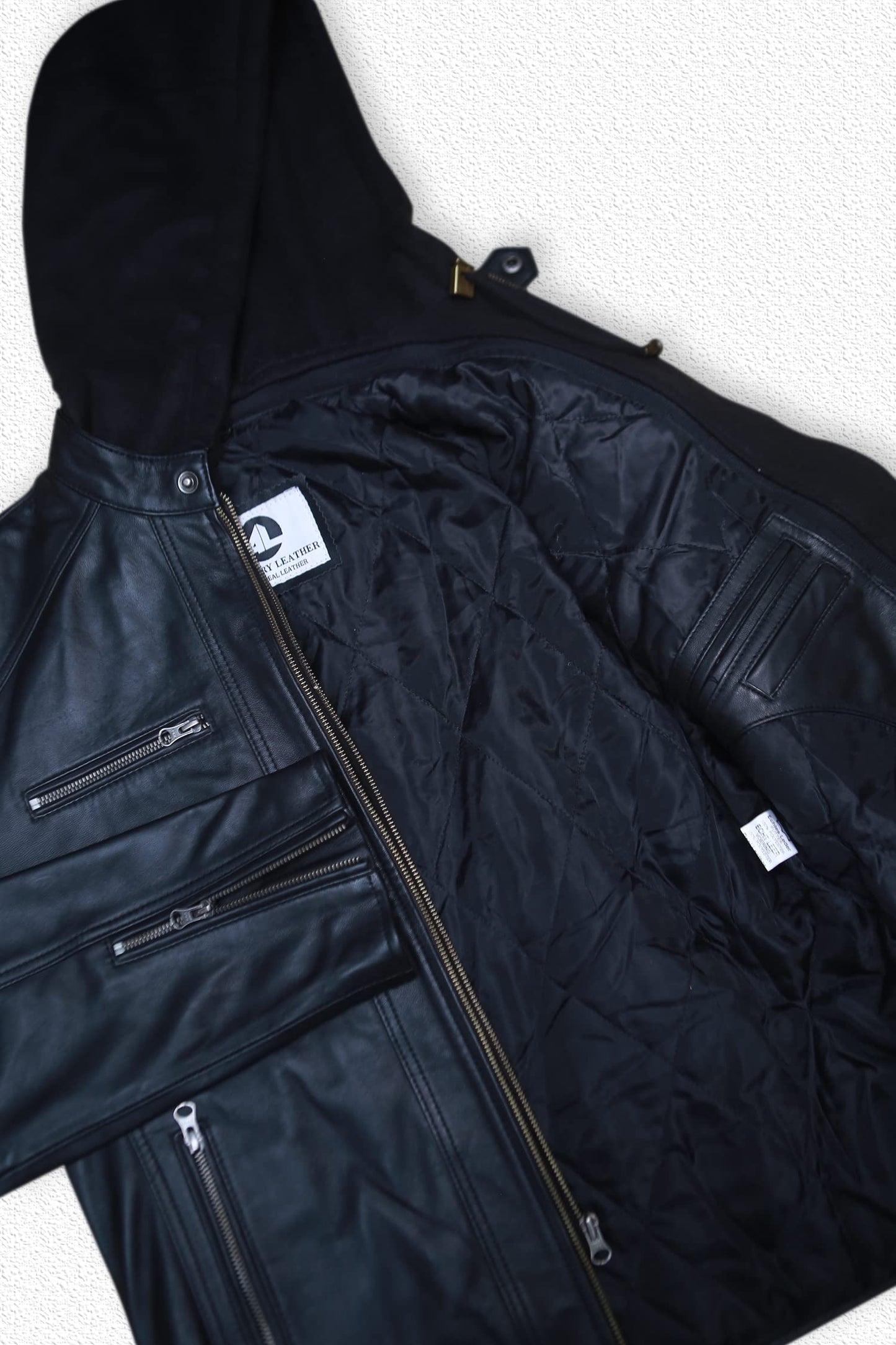 Men’s Genuine Lambskin Motorcycle Leather Jacket Black | Distressed Brown Vintage Biker Leather Jackets For Men (Large, Black)