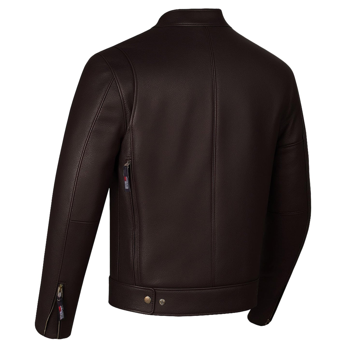 COMMUTER Men's Motorcycle Jacket, Premium Buffalo Leather, CE Armor - Ventilation, Utility Pockets, Cruiser Biker Brown L
