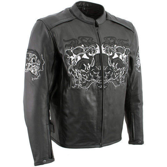 Milwaukee Leather Men's Racer Style Premium Leather Motorcycle Jackets - Medium