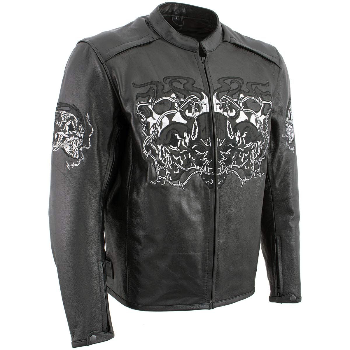 Milwaukee Leather Men's Racer Style Premium Leather Motorcycle Jackets - Large