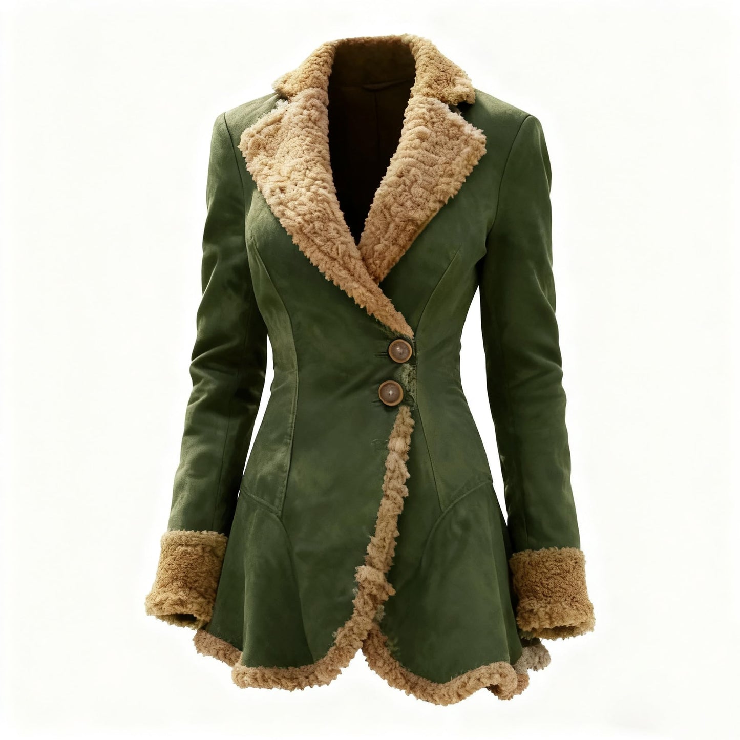 utcoco Womens Sherpa Lined Suede Jacket 2026 Fall Fashion Outfits Slim-Fit Faux leather Fleece Jackets Winter Coats (Medium, Green)