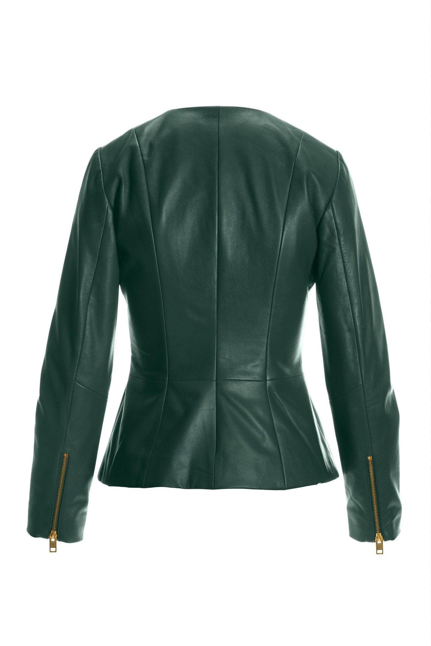 Captain Cory Women's Peplum Green Lambskin Leather Jacket, The Perfect Patrick's Day Outfit for Biker Babes and Classy Women's XLarge