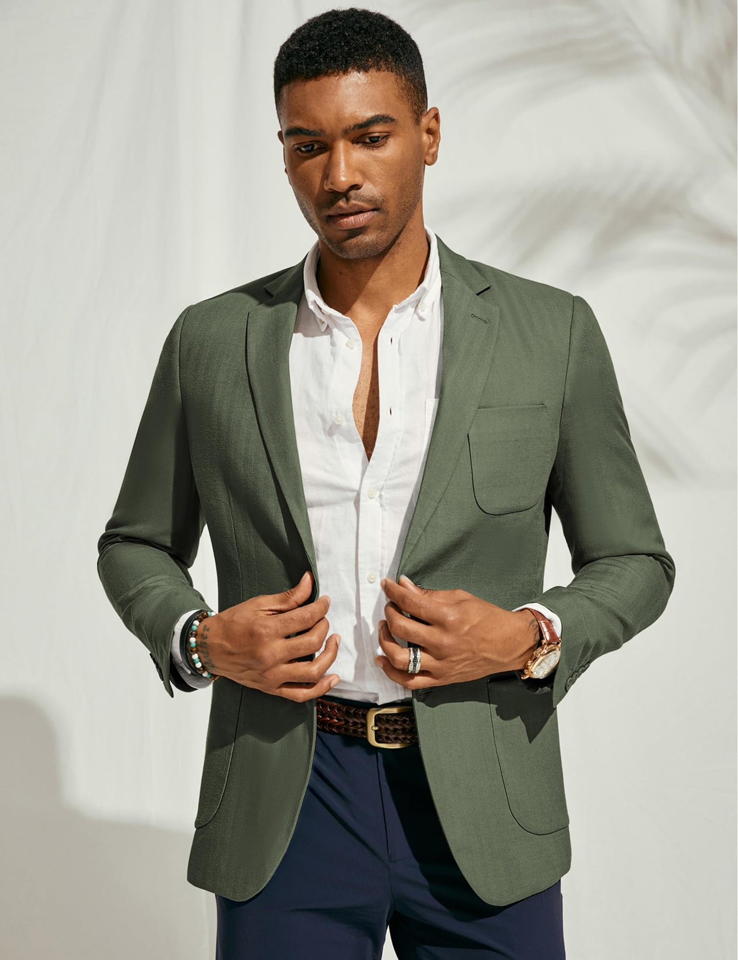 PJ PAUL JONES Men's Casual Sports Coats Cotton Linen Blazer Sport Jacket