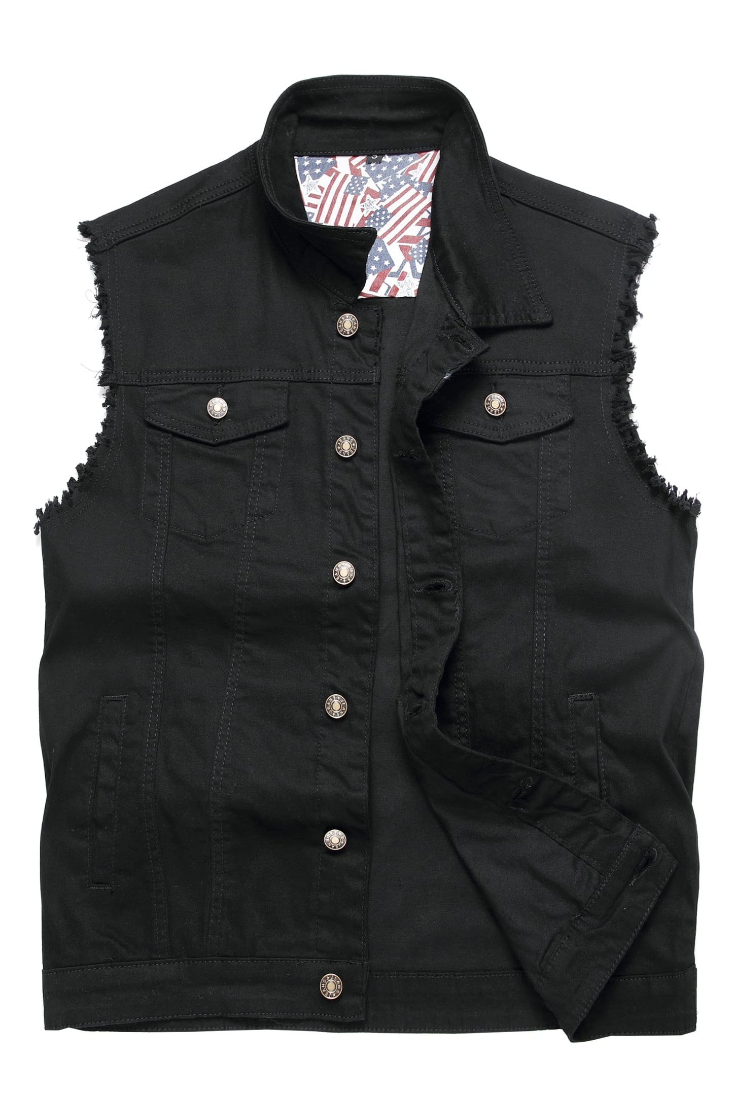 Ginsiom Gisiom Punk Vest,Black Denim Rocker Vest For Men 80'S Sleeveless Biker Jean Jacket Motorcycle Metal Shirt Xl