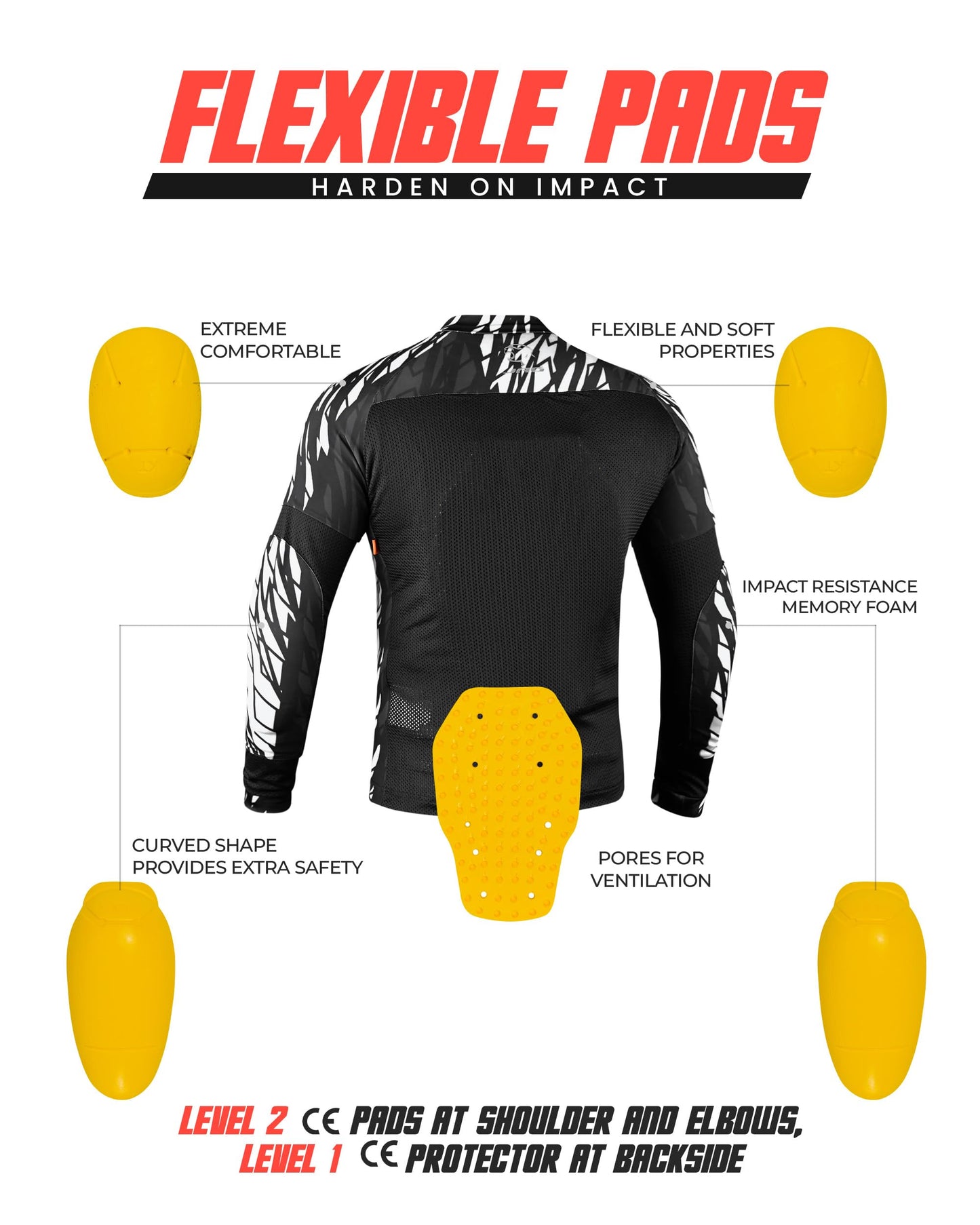 JAG Mesh Motorcycle Protective Shirt, Summer Riding Shirt for Men & Women