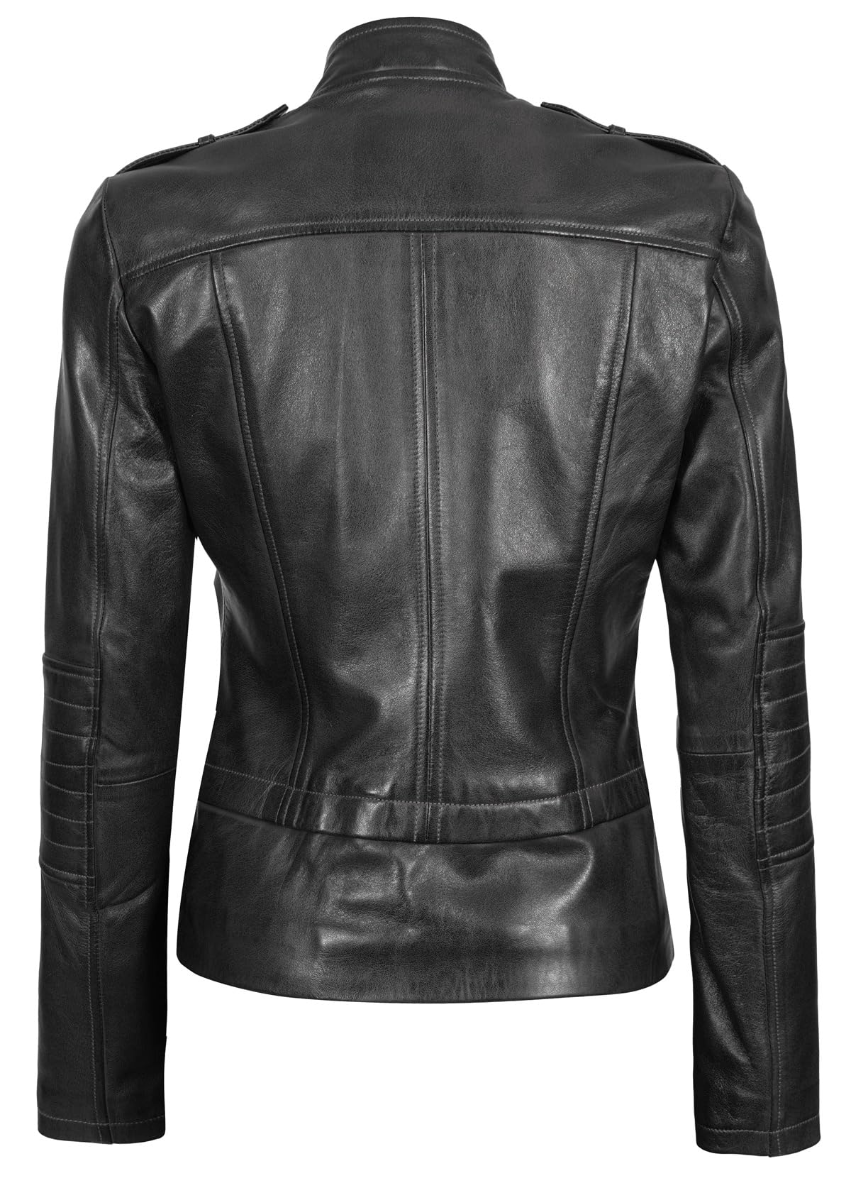 Decrum Disc Moto Jacket Women - Real Leather Jacket Women | [1300415] Monica Black, XL