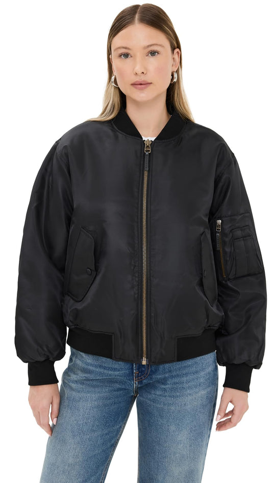 ANINE BING Women's Leon Bomber Jacket, Black, XS