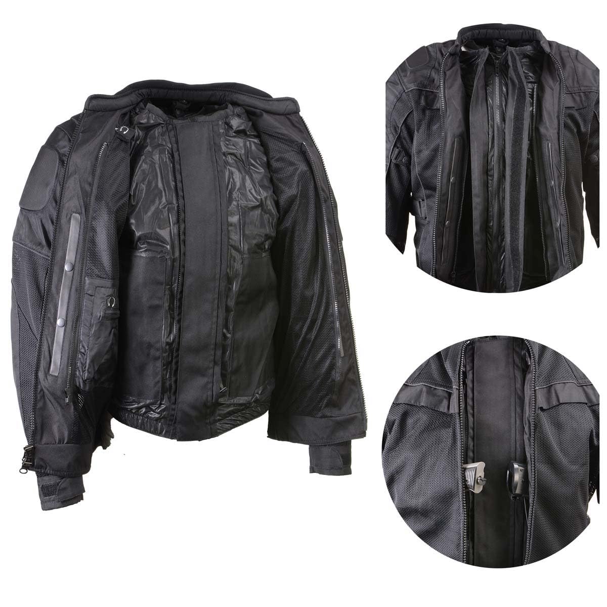 Milwaukee Leather Men’s CE Armored All-Season Motorcycle Jacket - Protective Textile Racer Design - X-Large