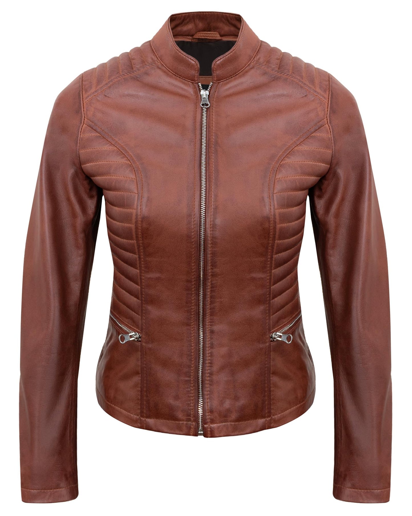 UrbanFocal Lambskin Leather Jackets For Women | [101003302] N185 Cgnc, S