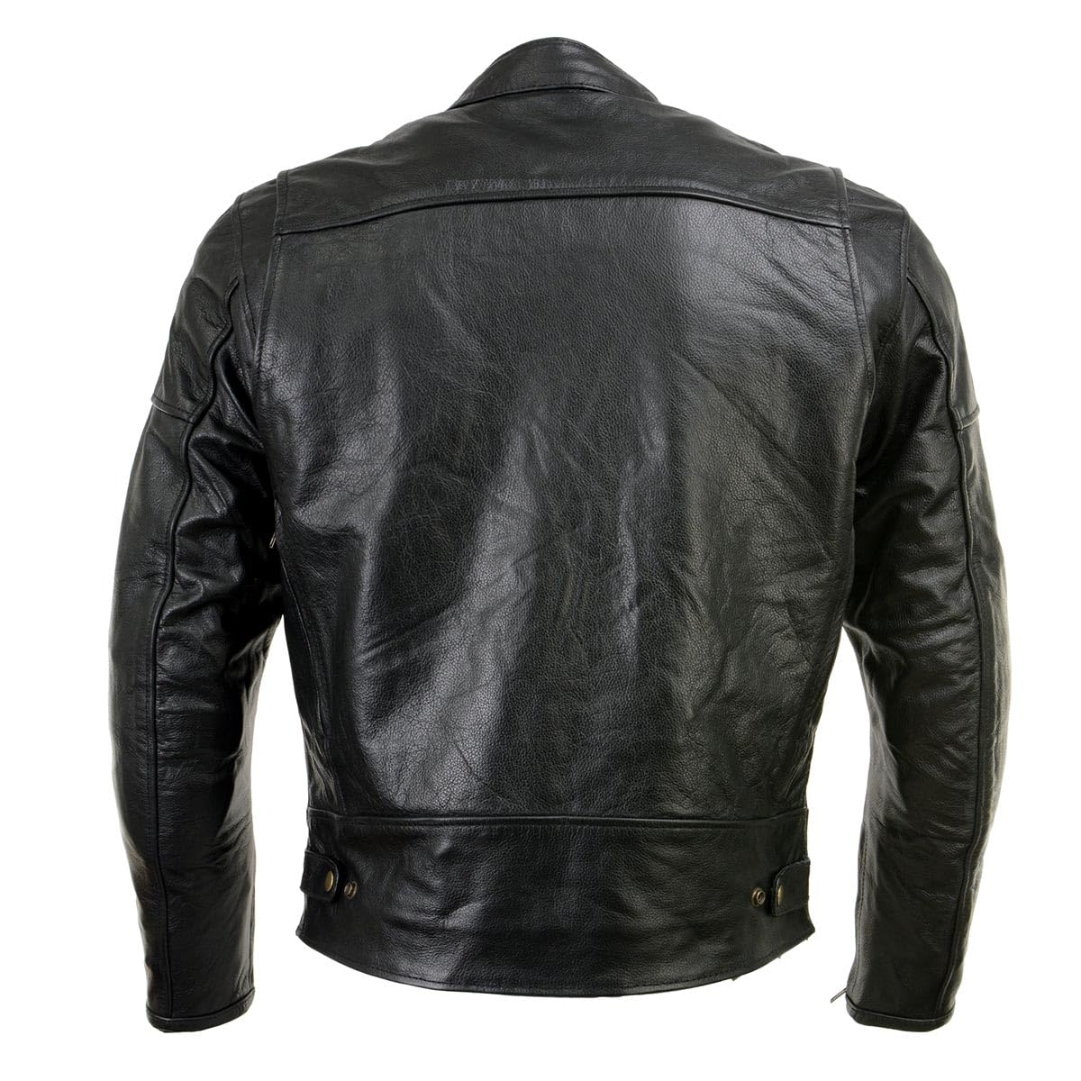 Milwaukee Leather Men's Black Leather CE Armored Biker Jacket, LKM17015 - Large
