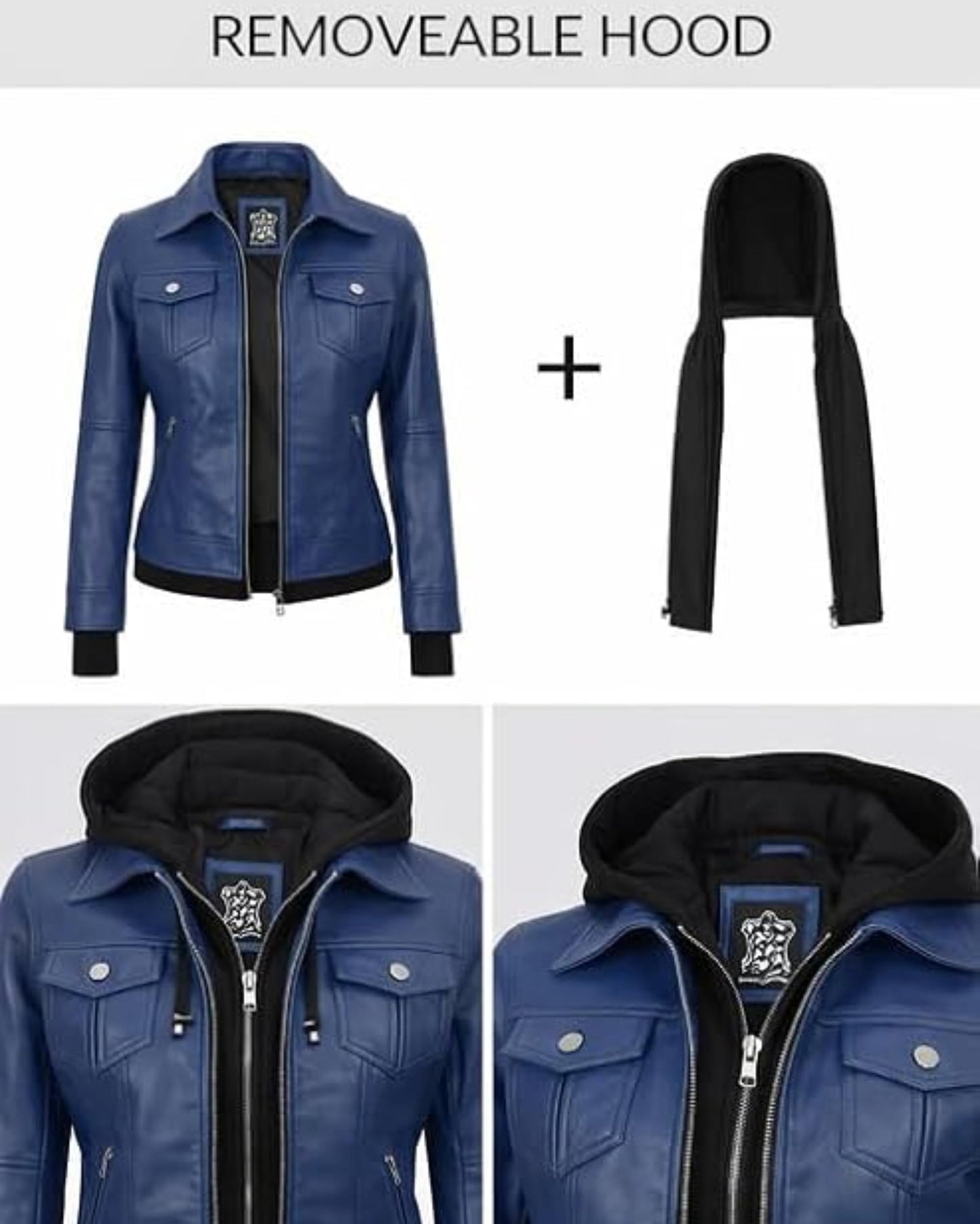 Decrum Leather jackets - Womens Motorcycle Jacket | [1326945] Tralee Blue, XL