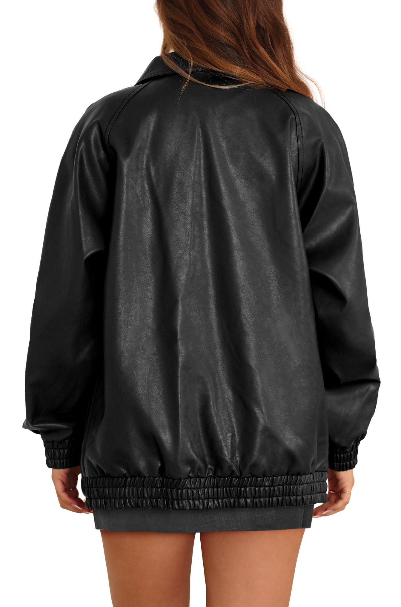 XIEERDUO Motorcycle Jacket for Women Winter Coats Faux Leather Plus Size Fall Clothes Cute Thanksgiving Western Outfits Womens Fashion Y2K Clothing Black L