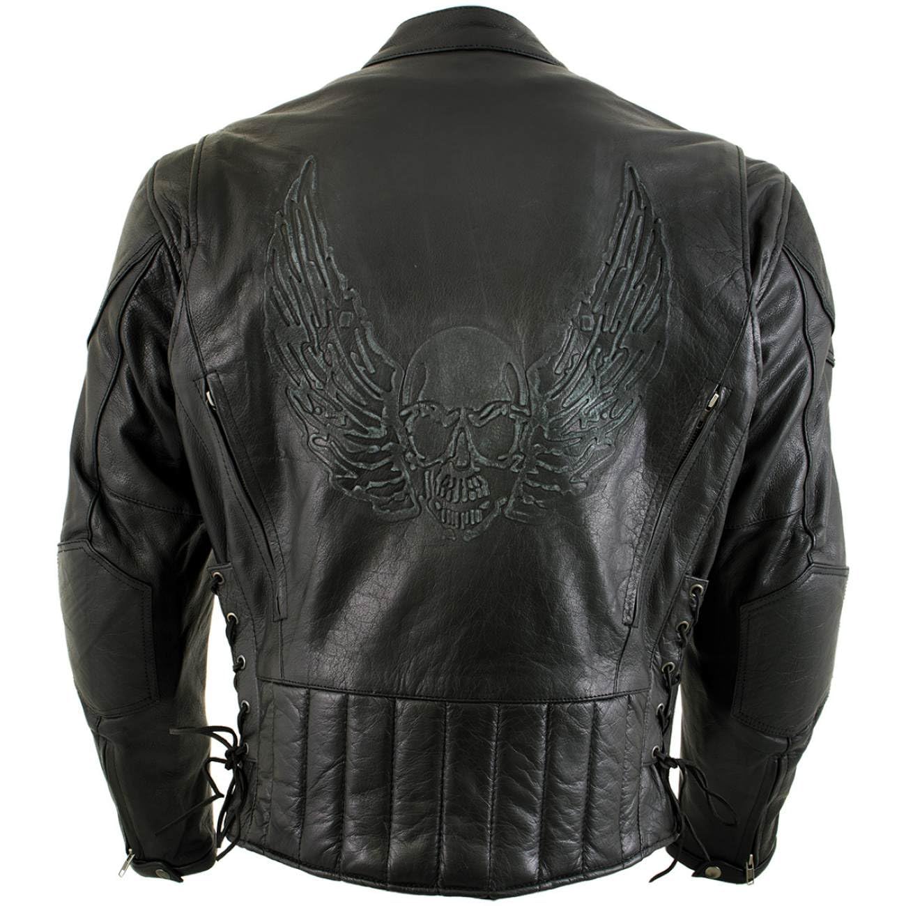 Milwaukee Leather Men's Racer Style Premium Leather Motorcycle Jackets - Medium