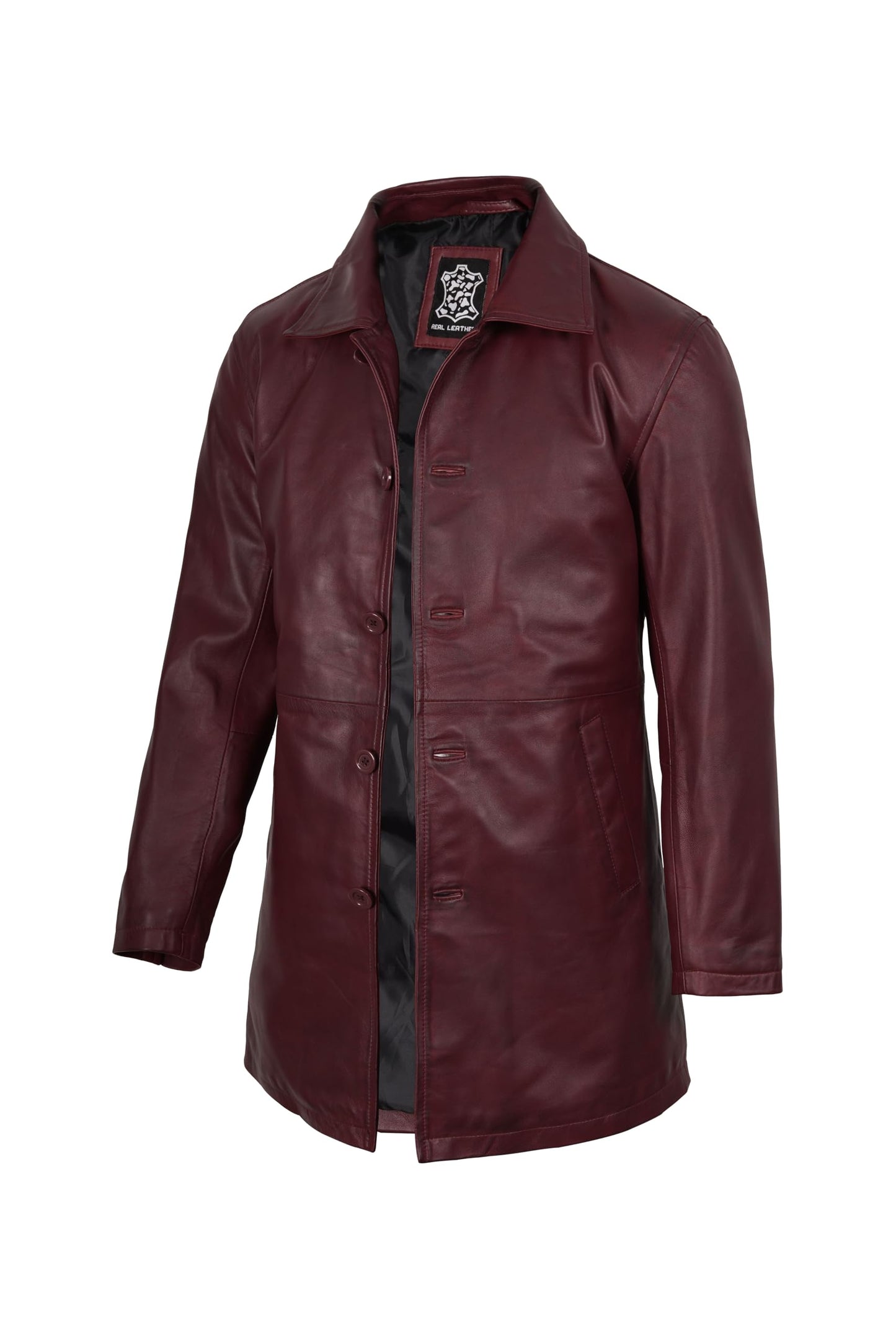 fjackets Genuine Leather Jacket Mens - Real Lambskin Leather Coat Men | [1507112] Suprnatural Maroon Wax, S