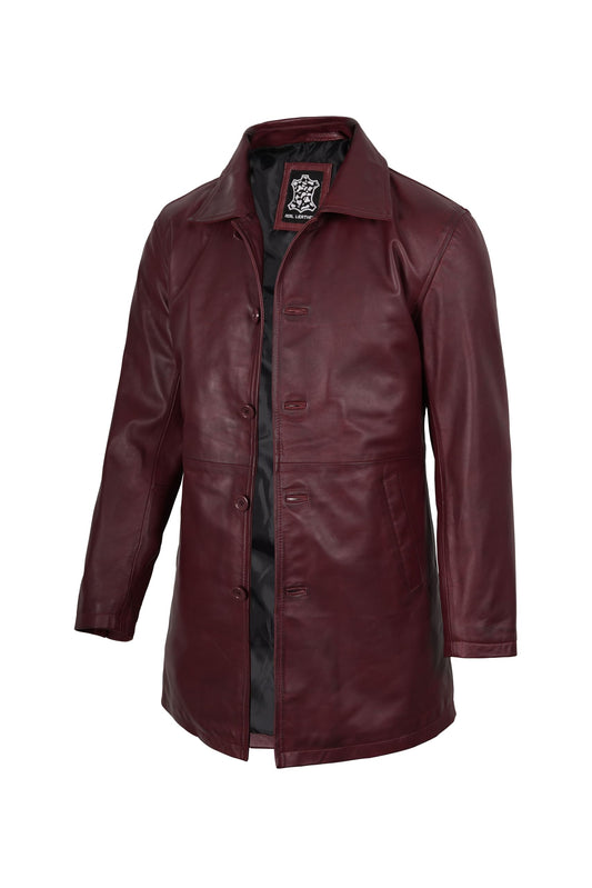 fjackets Genuine Leather Jacket Mens - Real Lambskin Leather Coat Men | [1507112] Suprnatural Maroon Wax, S