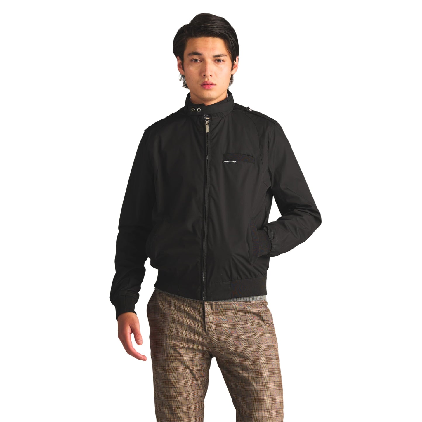 Members Only Men's Classic Iconic Racer, Slim Fit Jacket (Black, XL)