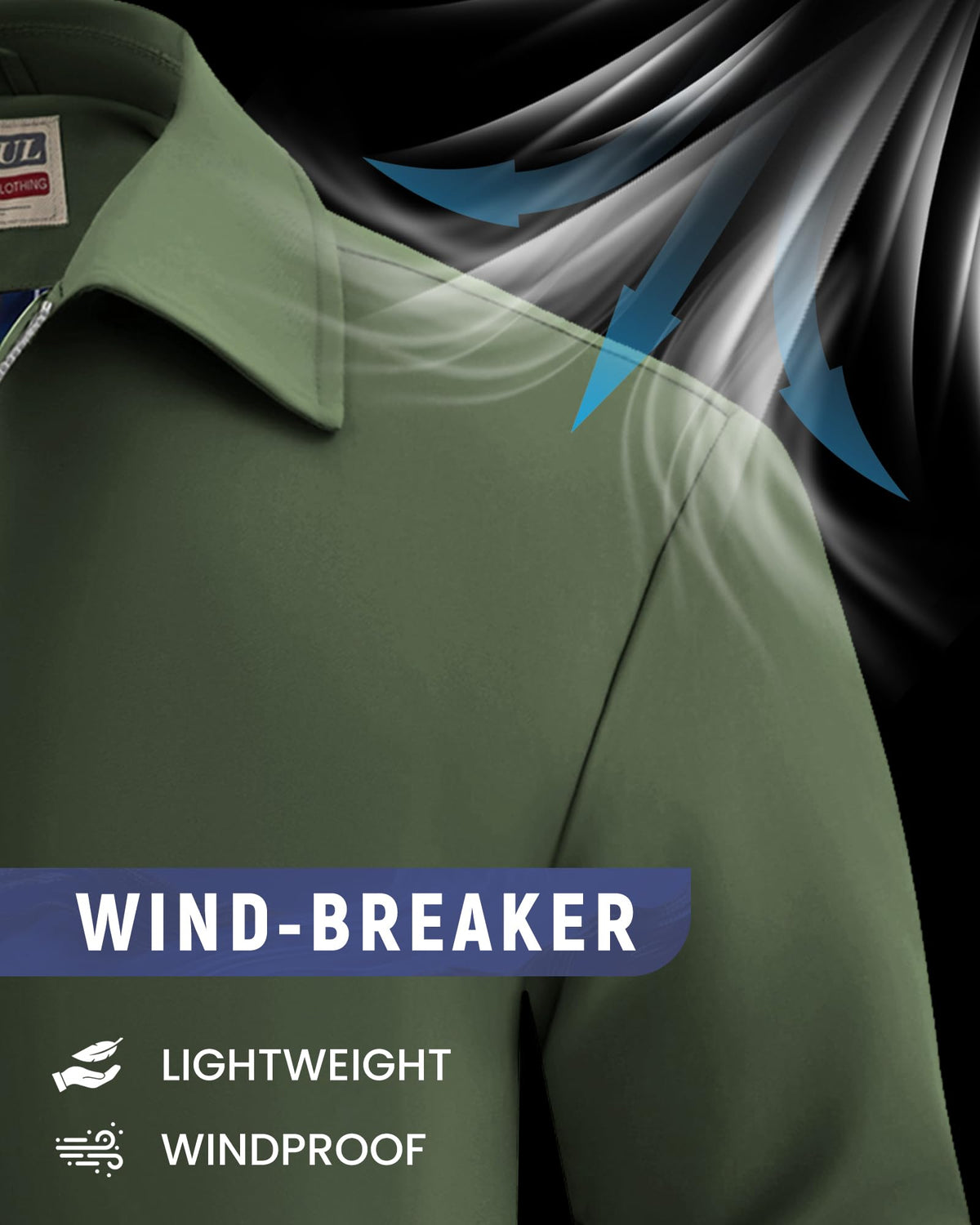 WULFUL Men's Lightweight Jackets Casual Windbreaker Stylish Light Golf Work Dress Business