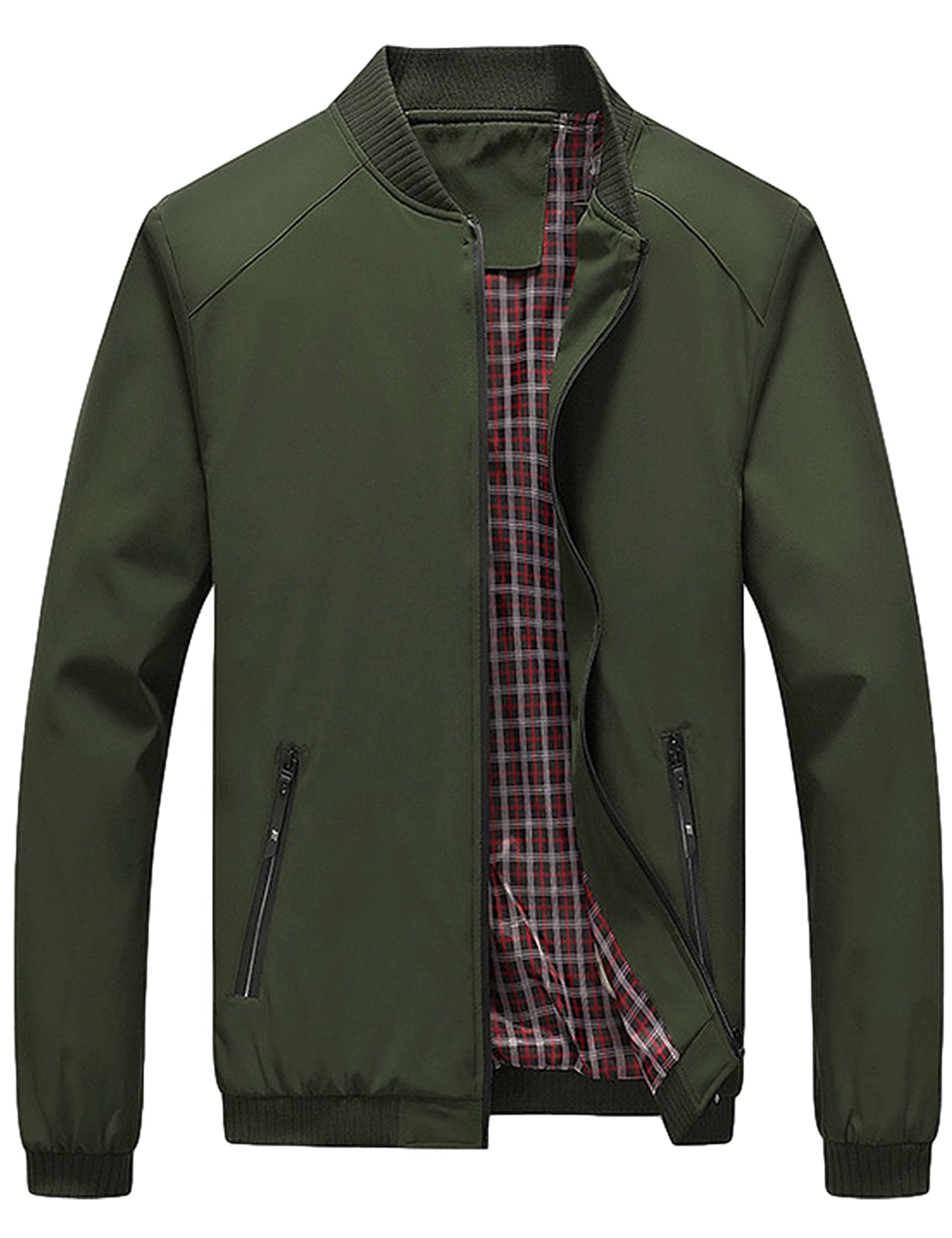 Lentta Men's Slim Fit Lightweight Softshell Bomber Jacket Coat Fall Jackets For Men (Small, Army Green001)