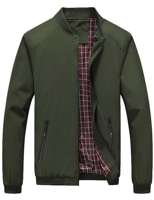 Lentta Men's Slim Fit Lightweight Softshell Bomber Jacket Coat Fall Jackets For Men (Small, Army Green001)