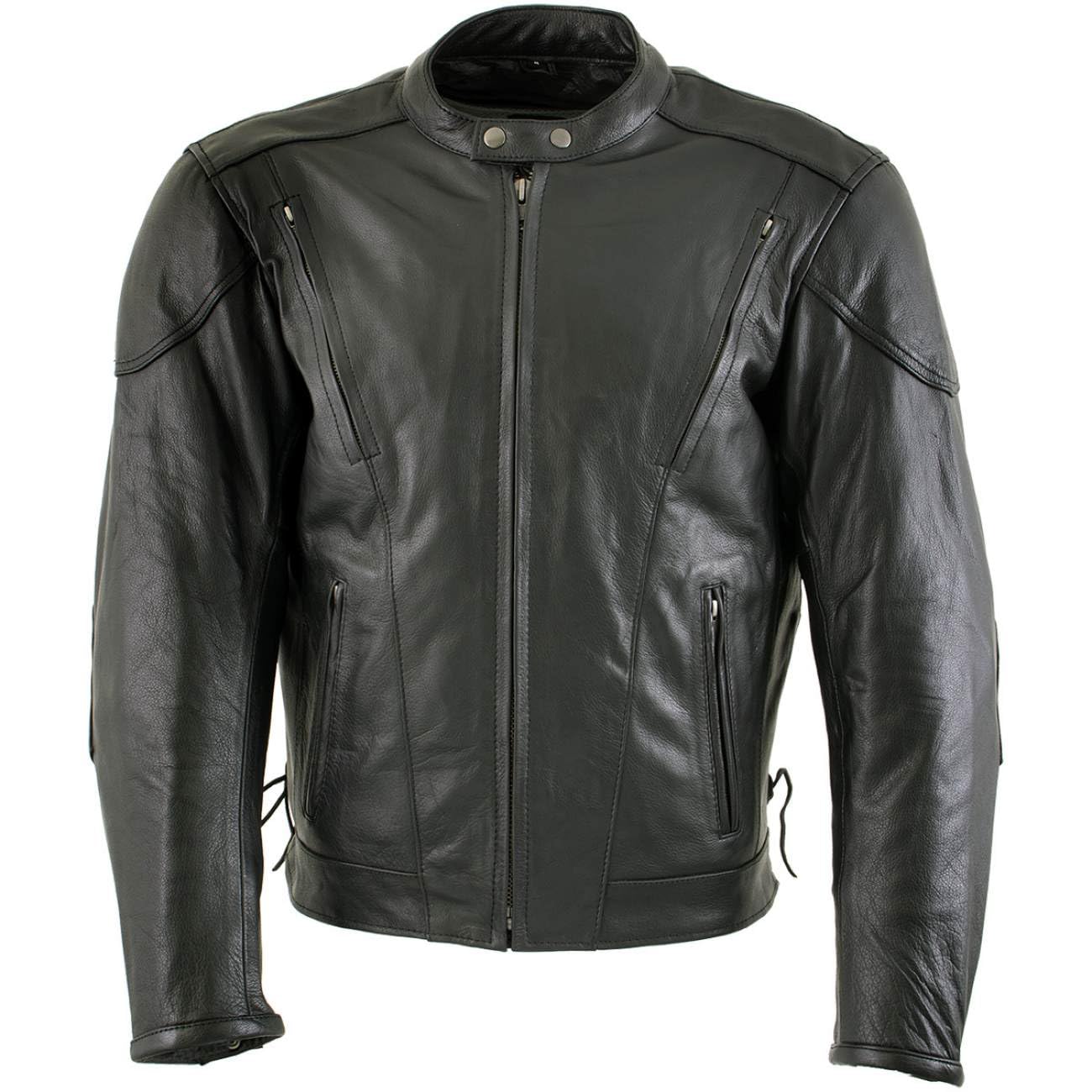 Milwaukee Leather Men's Racer Style Premium Leather Motorcycle Jackets - Medium