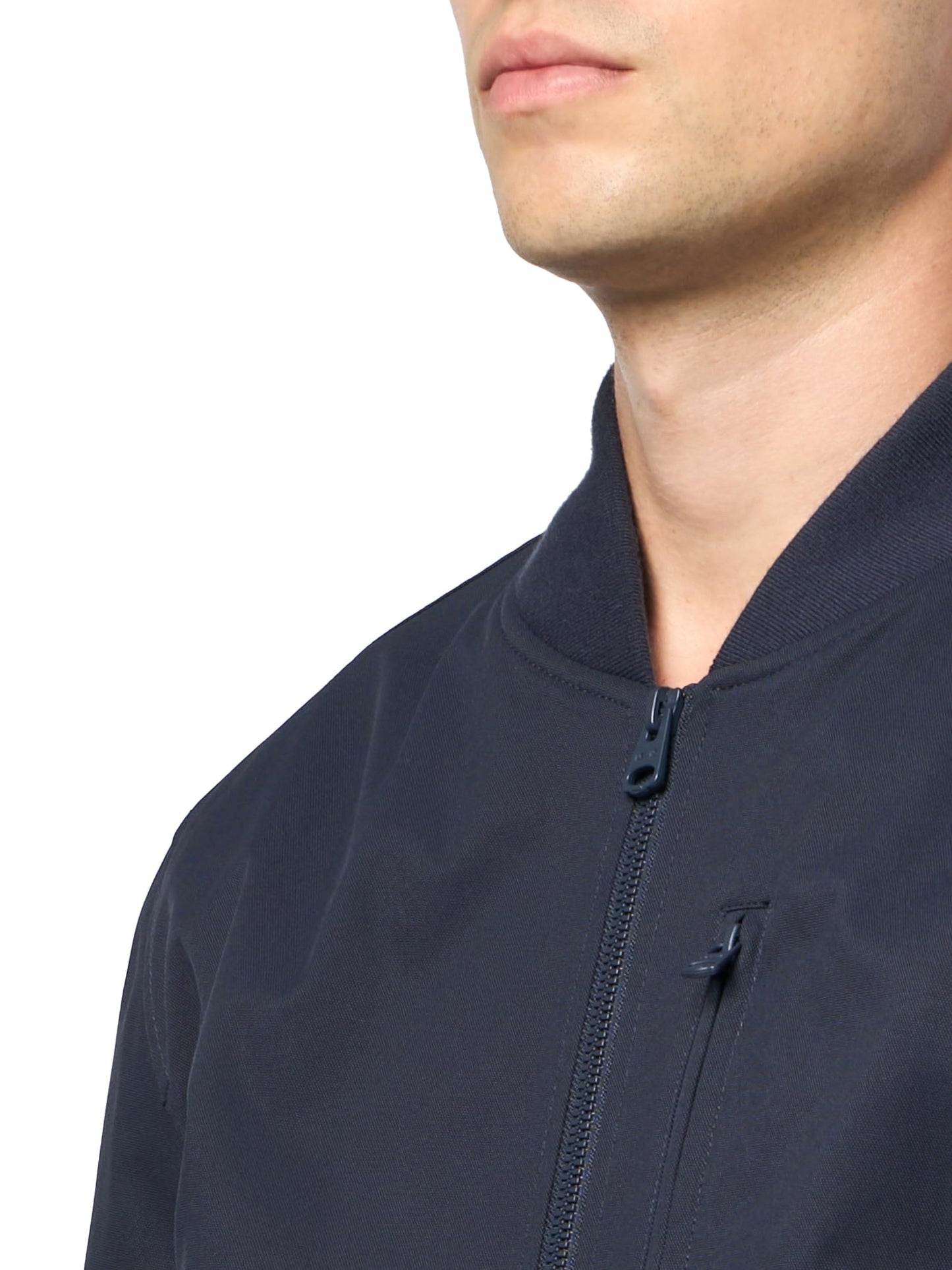 Levi's Men's Rib Knit Bomber With Chest Zip Pocket, Navy, Large