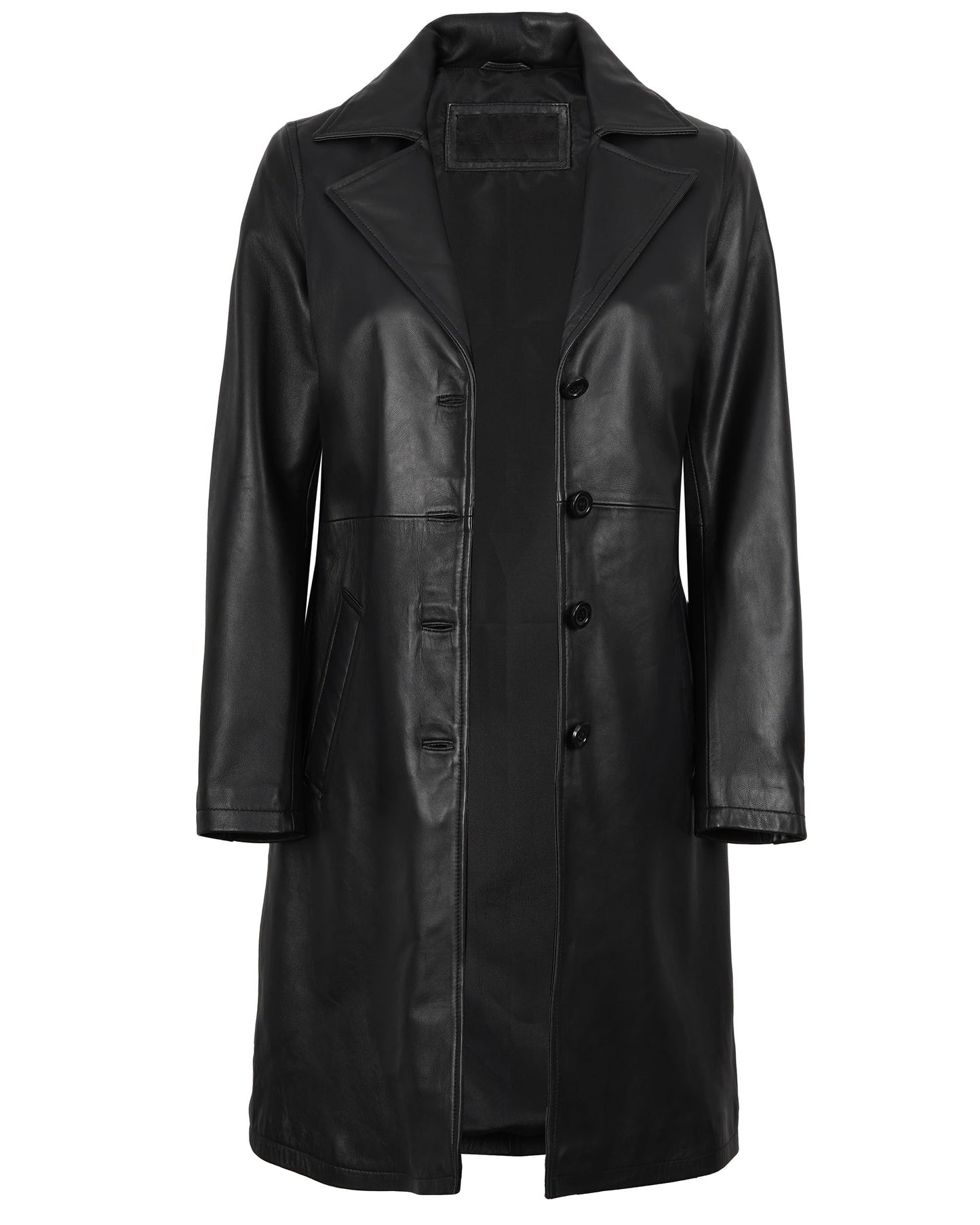Decrum Womens Black Real Leather Coat Jacket for Adult | [1514274] Btmn Coat, L