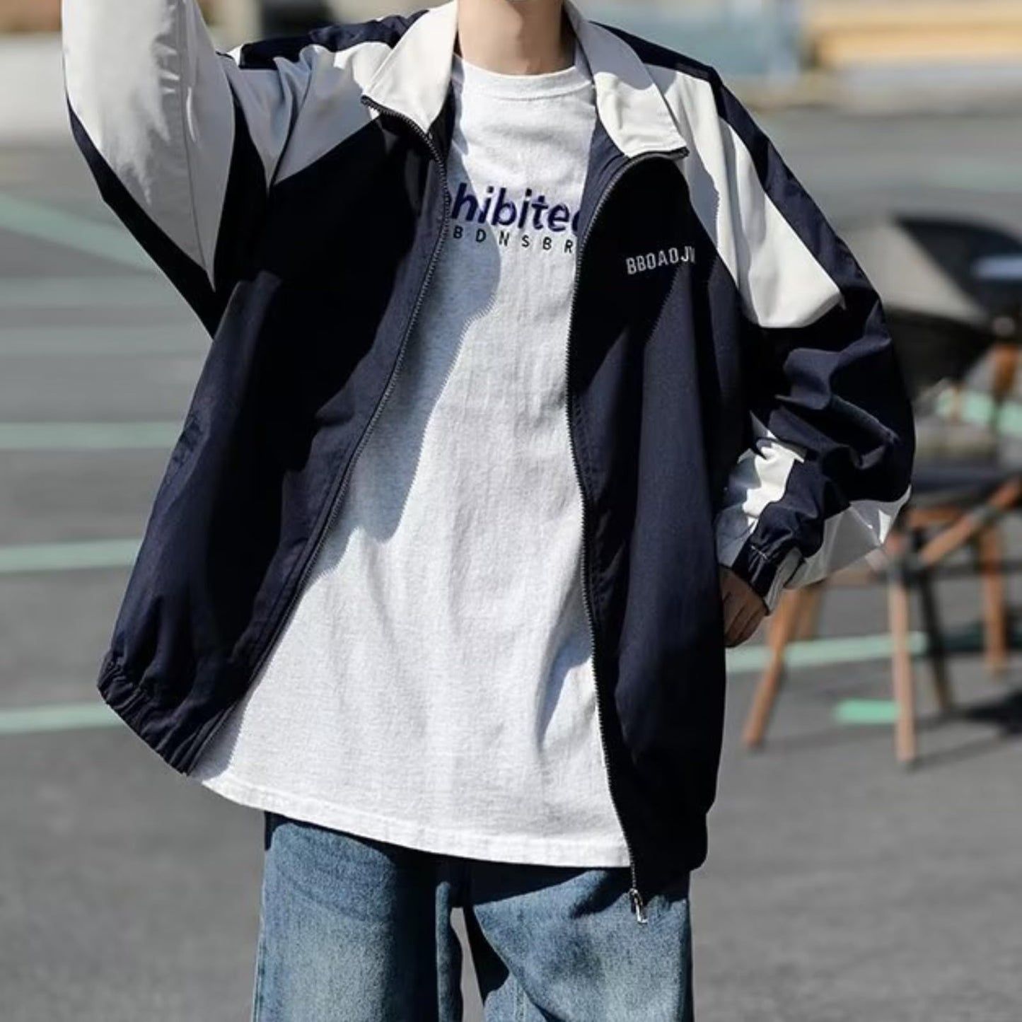 Hesaco Unisex Varsity Jacket, Letter Winter Jackets for Men and Women Streetwear Bomber Coats (US, Alpha, Large, Regular, Regular, Blue2)