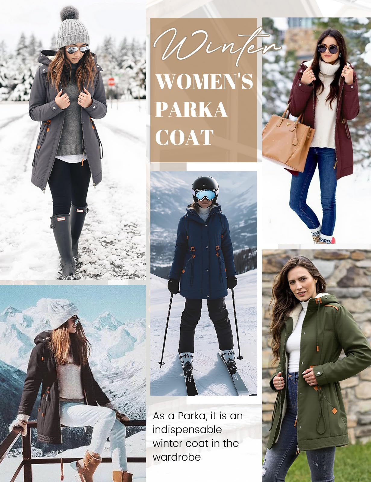 HEEKPEK Women's Winter Coats Thicken Soft Fleece Lined Parka Jacket Hooded Warm Coat Outerwear with Pockets Overcoat Snow (Black,Large)