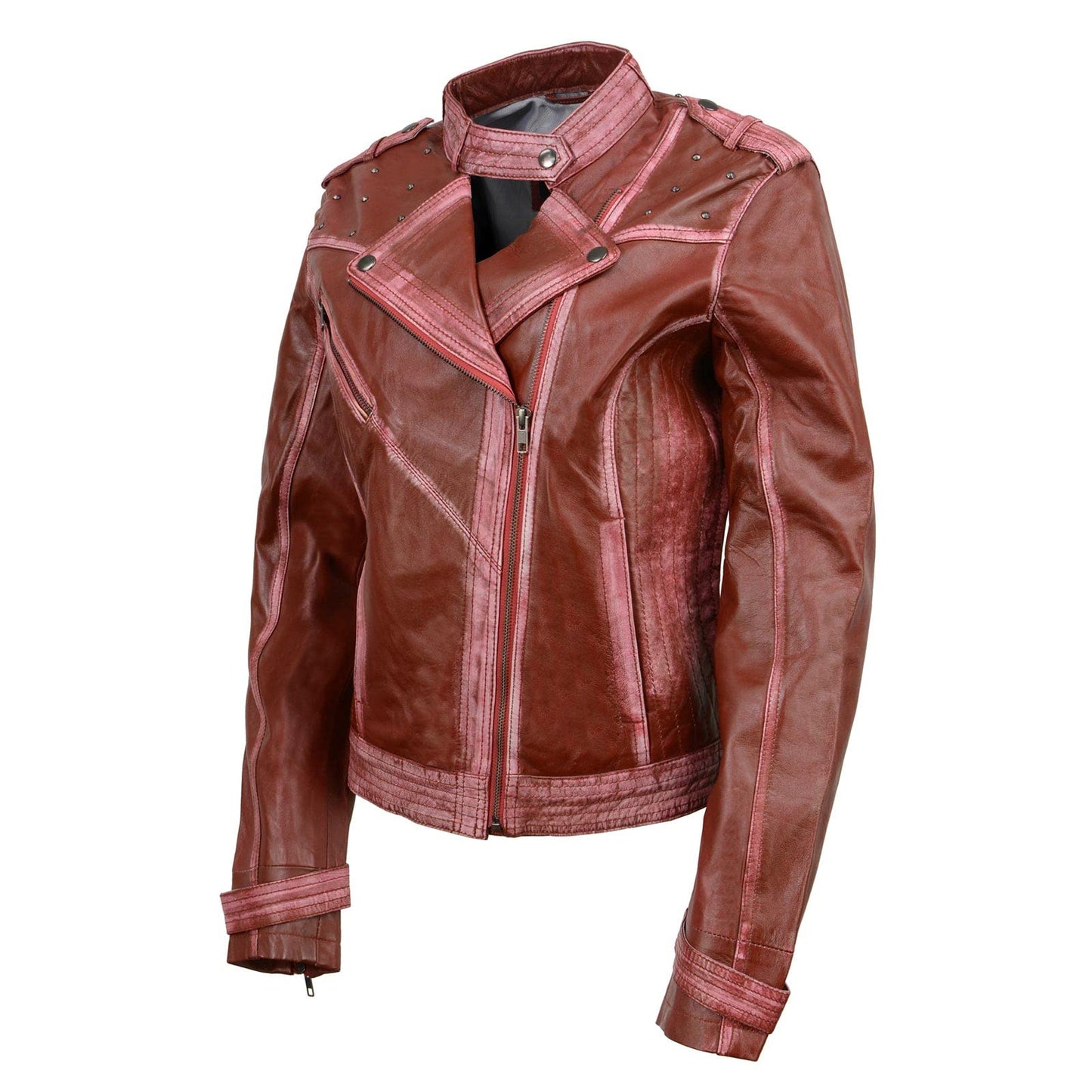 Milwaukee Leather Women's Premium Leather Biker Style Casual Fashion Coats-Jackets SFL - Large
