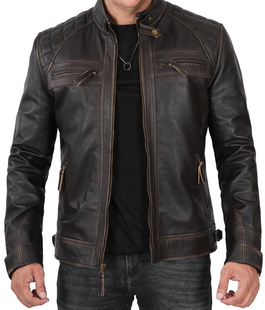 Blingsoul Real Leather Biker Jacket Men | [1100113] Claude, M