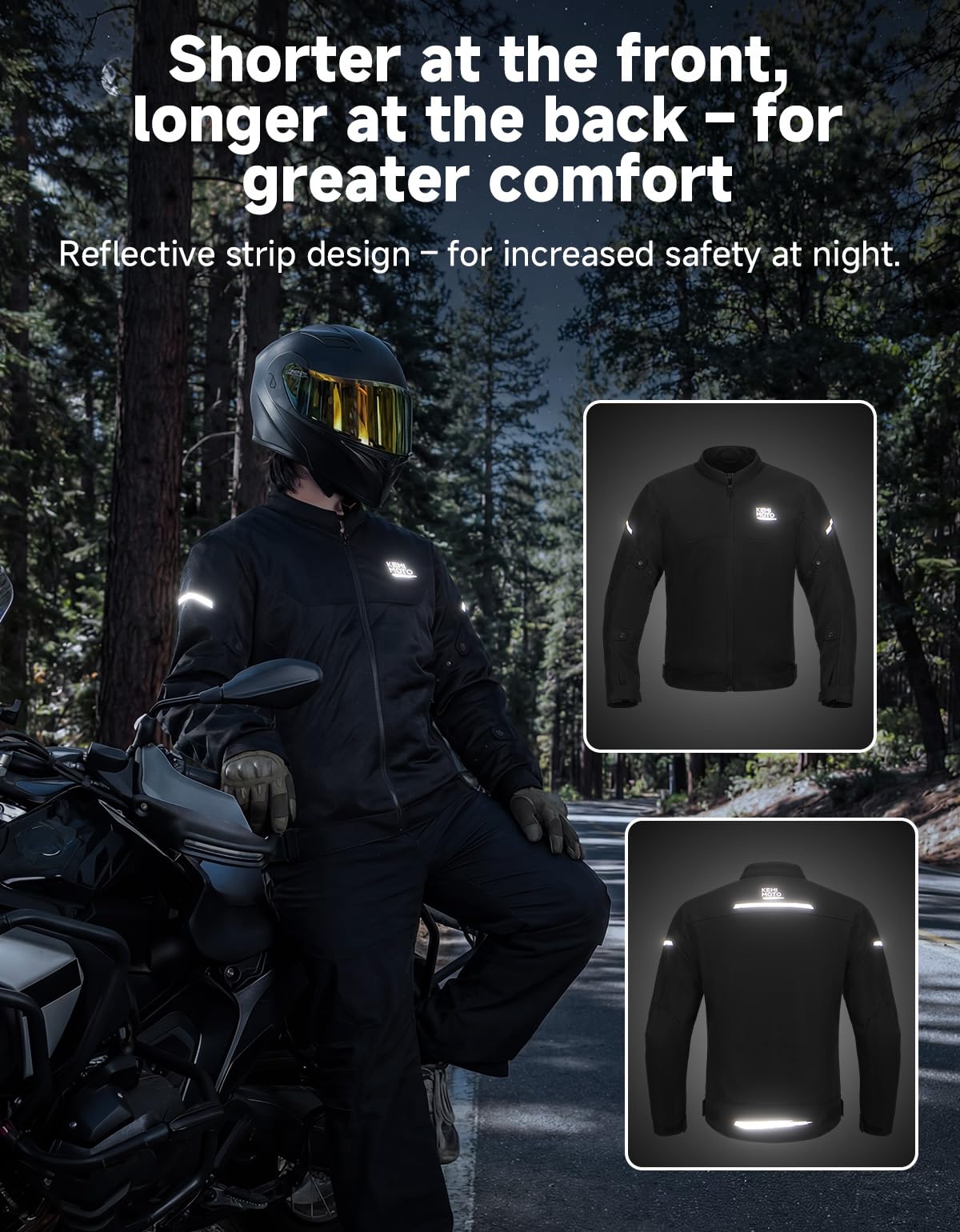 KEMIMOTO Motorcycle Summer Mesh Jacket for Men Lightweight with CE Armors