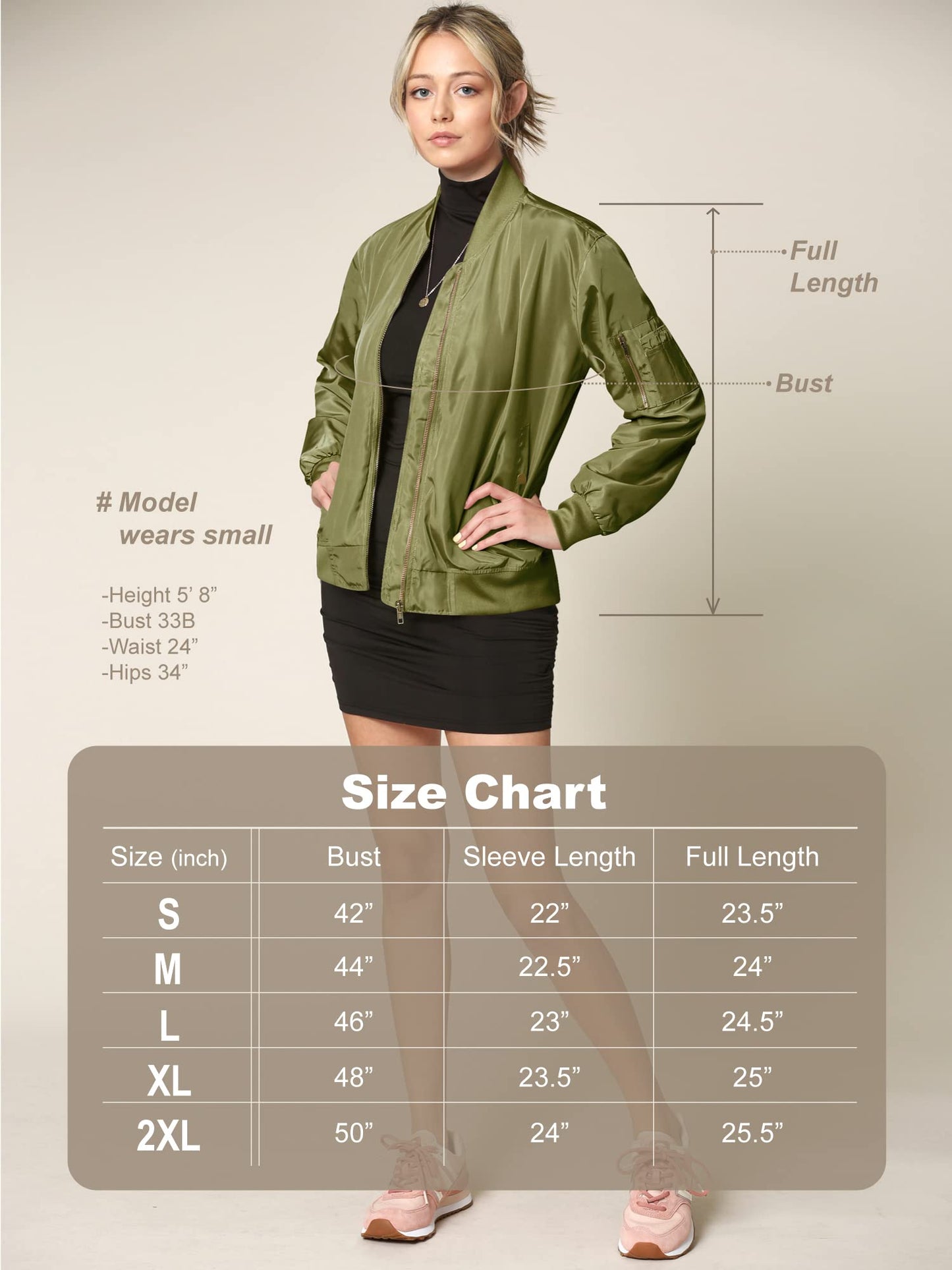 LL WJC2157 Women's Classic Lightweight Jacket Multi Pocket Windbreaker Bomber Jacket S Mauve