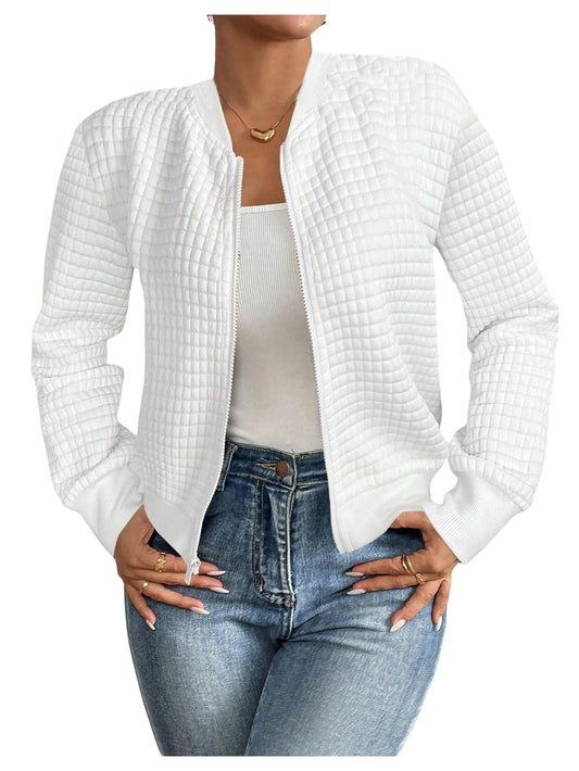 SOLY HUX Women's Zip Up Bomber Jackets Long Sleeve Dressy Casual Outerwear