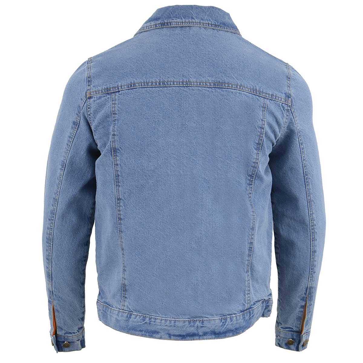 Milwaukee Leather Men's Classic Motorcycle Denim Jacket For All Weather and Riding - Large