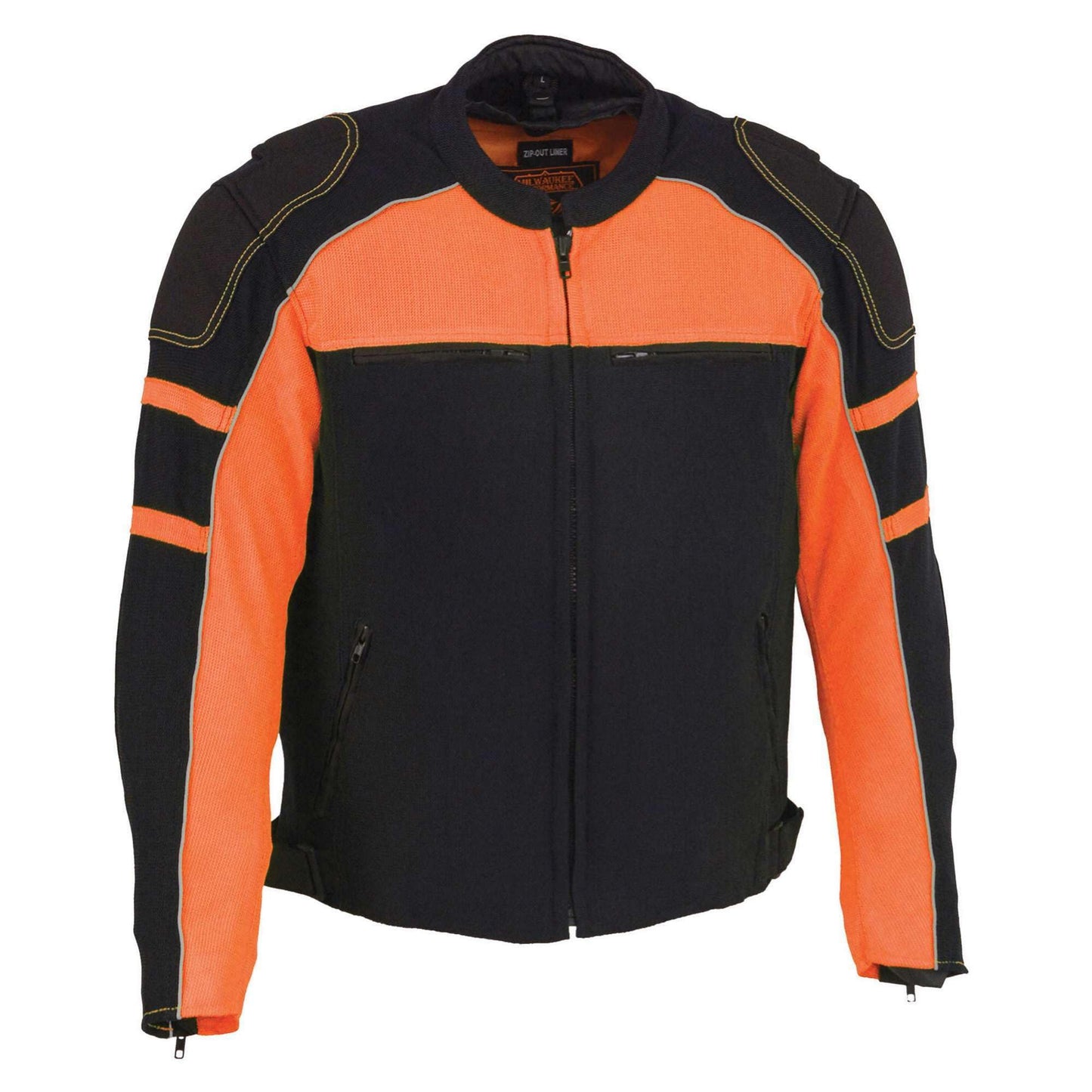 Milwaukee Leather Men’s CE Armored All-Season Motorcycle Jacket – Impact Protection Textile Racer Design - X-Large
