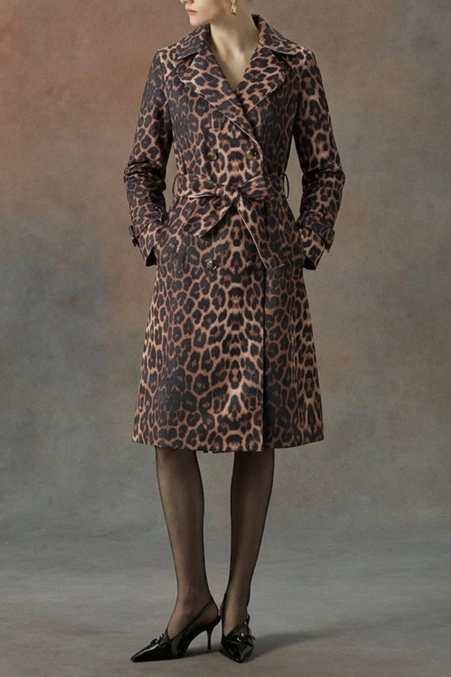 Bellivera Women Faux Suede Leather Jacket,Spring Fall Clothes Winter Long Trendy Trench Coat, Lightweight Windbreaker with Belt 18CLA Leopard M