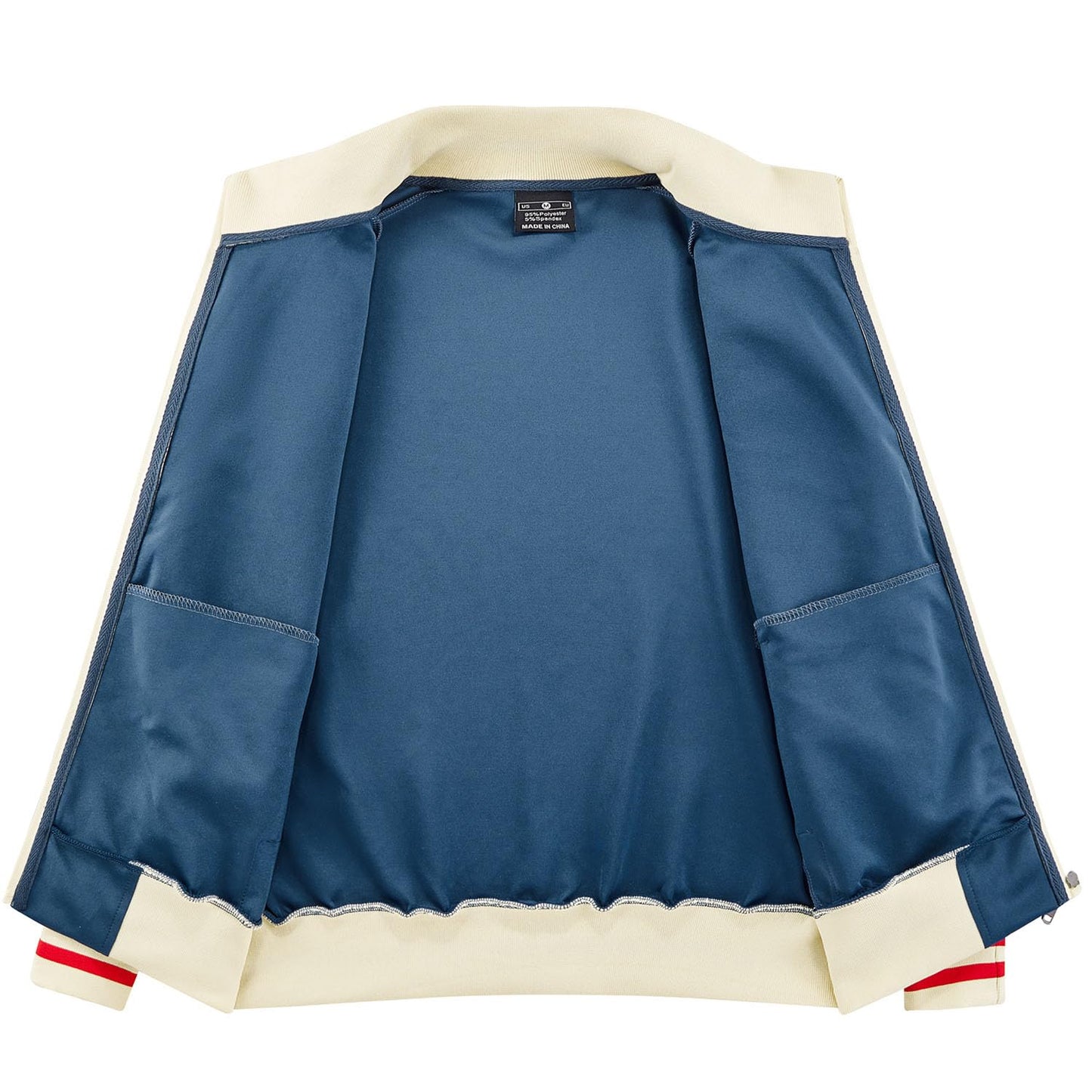 dioxoib Track Jacket Men Light Full Zip Up Running Jackets Tracksuit Long Sleeve Track Suits Sportswear Top Blue JK-TZ004-XL