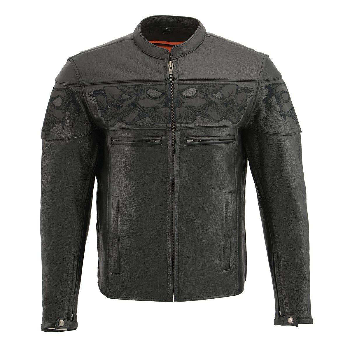 Milwaukee Leather Men's Classic Premium Leather Motorcycle Jacket with Cool-Tec Climate Control Treatement - X-Large
