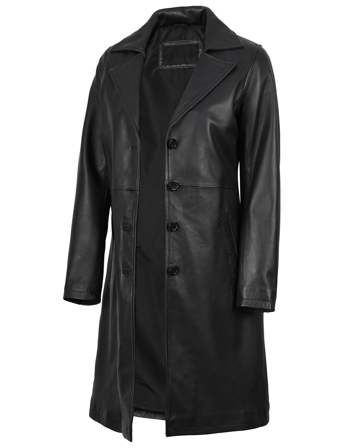 Decrum Womens Black Real Leather Coat Jacket for Adult | [1514274] Btmn Coat, L