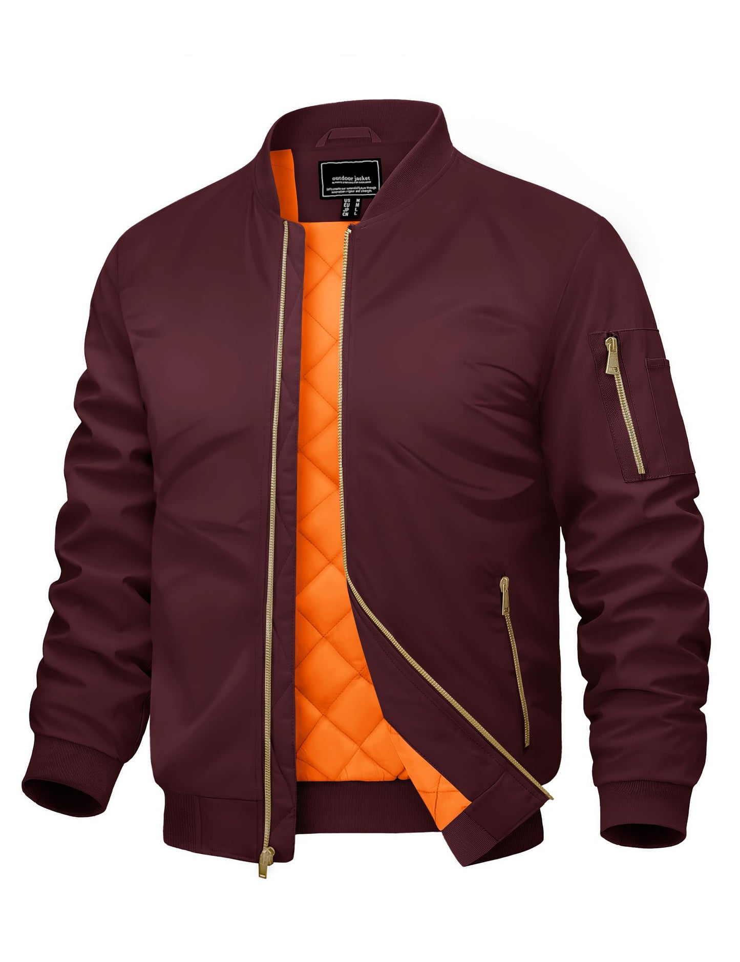 CRYSULLY Mens Fall Winter Light Bomber Jacket Casual Daily Outer Coats
