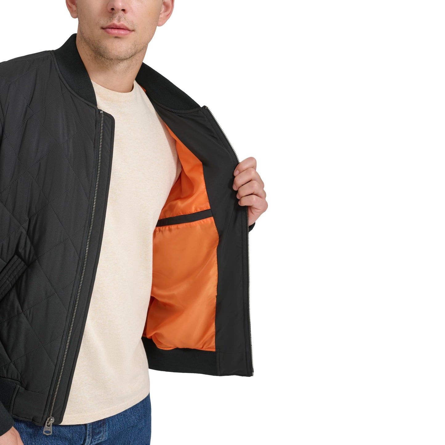 Levi's Men's Diamond Quilted Bomber Jacket, Black, Large Tall
