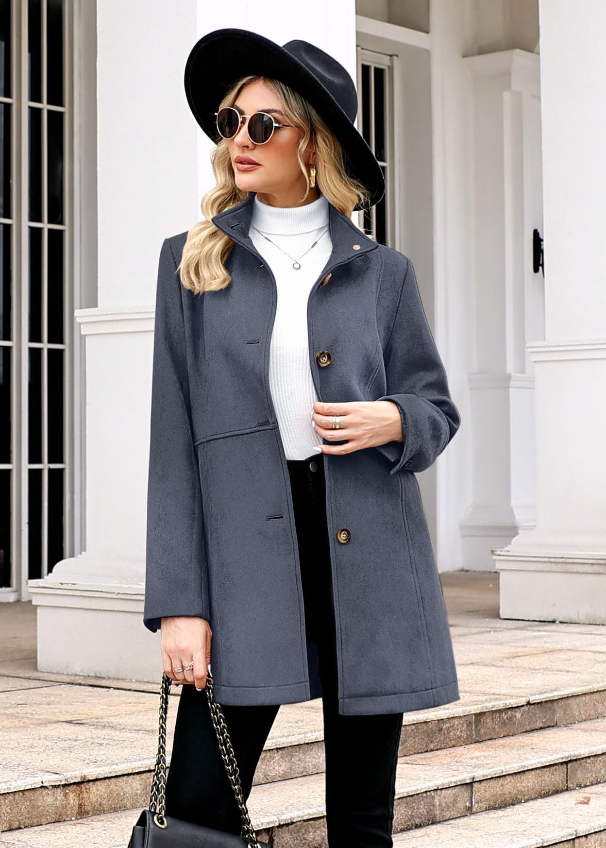 Women's Single Breasted Suede Leather Jacket Coat 2025 Fashion Winter Stand Collar Trench Coats