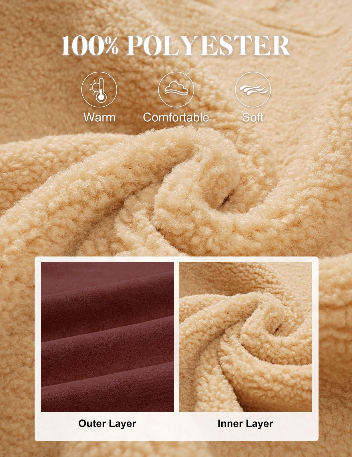 UMIPUBO Women Suede Sherpa Fleece Lined Duffle Faux Leather Coat Mid Length Hooded Toggle Jacket with Pockets, Winter Trendy Warm Outerwear(Wine Red,S)