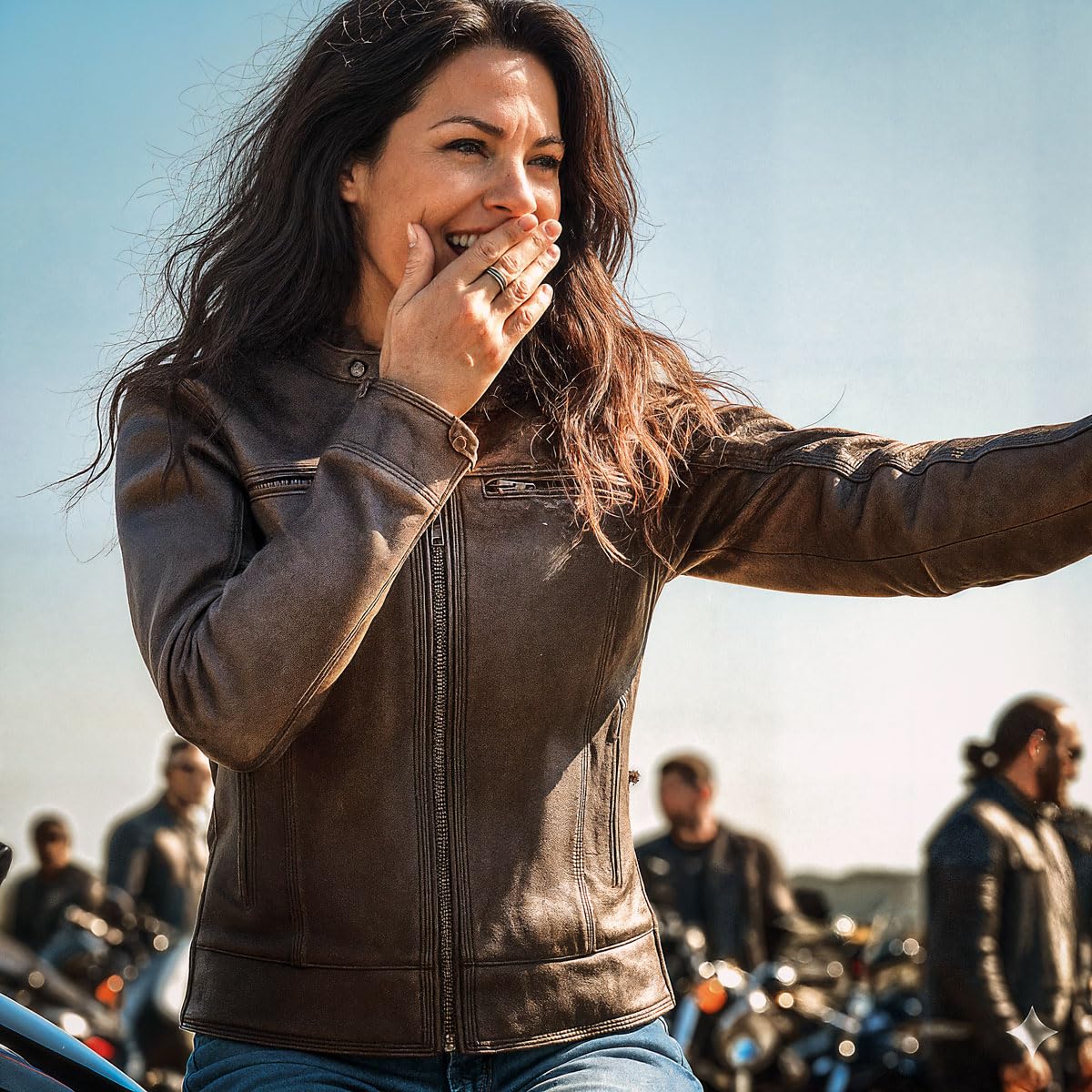 Hot Leathers Women’s Distressed Brown Leather Motorcycle Jacket with Conceal Carry Pockets