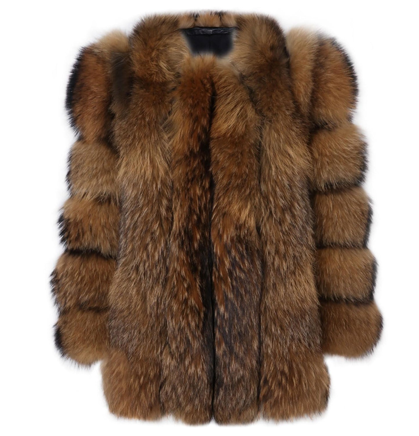 loveimgs Women Elegant Fuzzy Long Faux Fur Coat Puffer Jacket Collarless Parka Winter Zip Up Teddy Coat Overcoat (Small, Raccoon)
