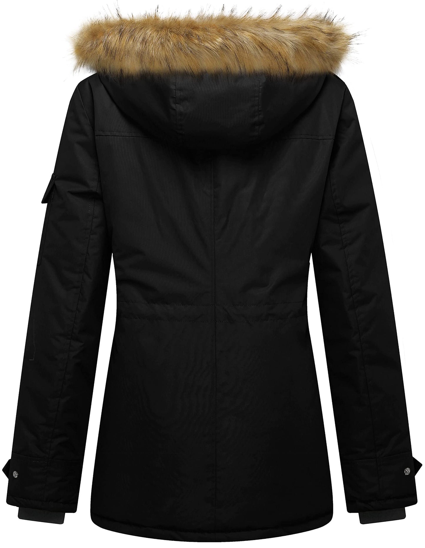 Wantdo Women's Quilted Winter Coat Warm Puffer Jacket Thicken Parka with Removable Hood Black Large