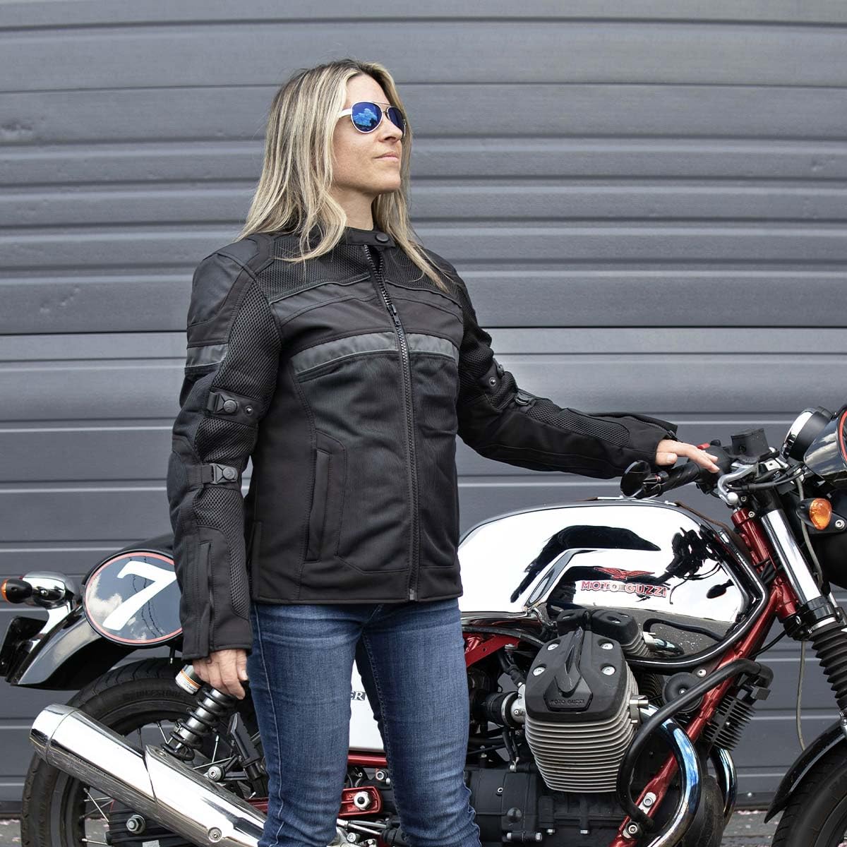 Milwaukee Leather MPL2775 Black Armored Textile Motorcycle Jacket for Women - All Season Jacket w/Removable Liner - Medium