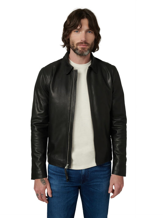 Joe's Jeans Men's Refined Leather Moto Jacket, Black