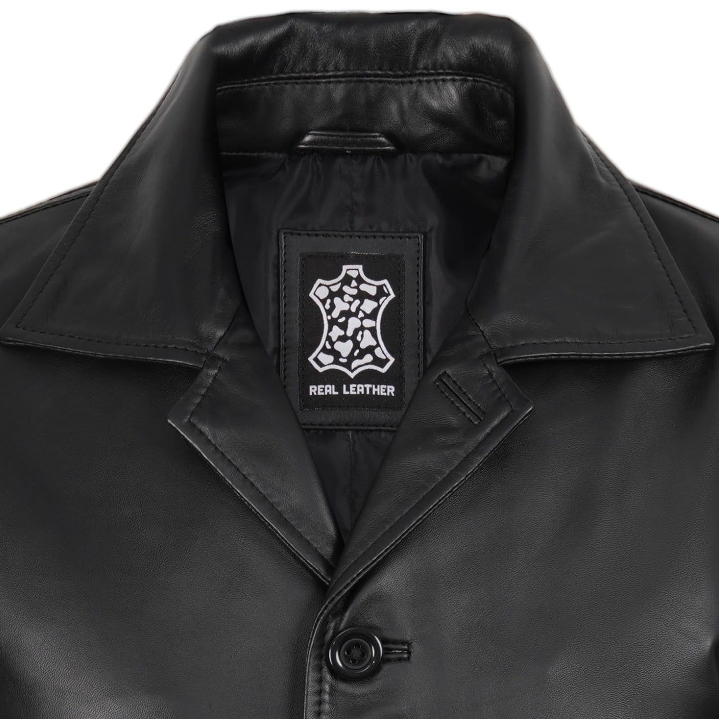 fjackets 3/4 Genuine Leather Jacket Men - black leather jacket for men | [1500042] Suprnatural Black, S